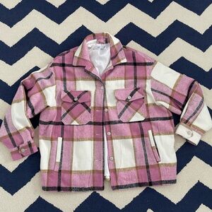 Adika Pink and White Checkered Jacket